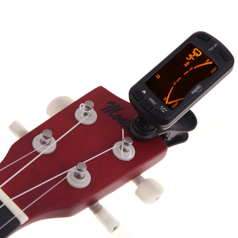 Musedo Clip-on Electric Tuner and Metronome Guitar Parts Chromatic Bass Violin Ukulele Universal Multifunction Portable