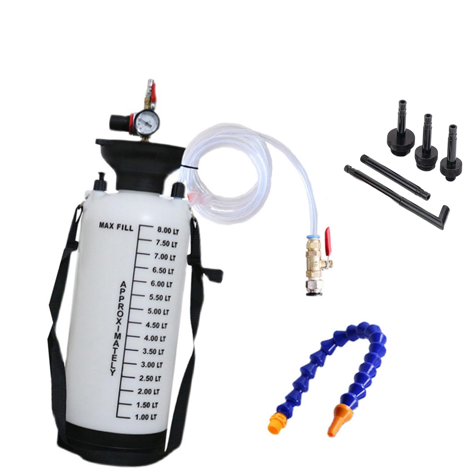 8 Liter Einfüllbehälter für Getriebeöl, Getriebeölpumpe für Kraftfahrzeuge, Transferpumpe, Getriebeöl Und Dosiergeräte, ATF Einfüllstutzen, 8L mit Adapter