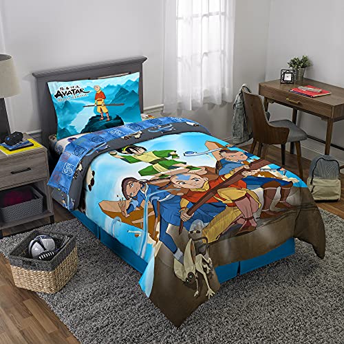 Kids Bedding Avatar The Last Airbender Twin Comforter, Sheets & Backpack (4 Piece Bed in A Bag), Blue
