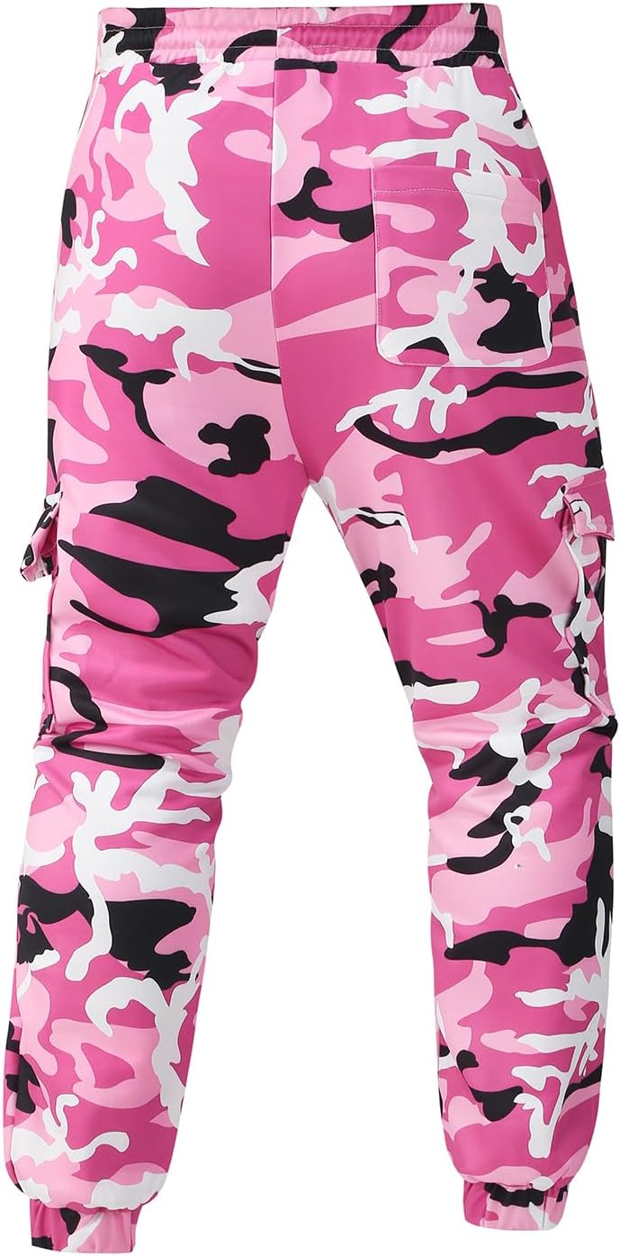 Colorful House Sandy Joggers for Men Casual Cargo Jogger Sweatpants Relaxed Fit Work Pants Stretch Waist Big and Tall - Image 4