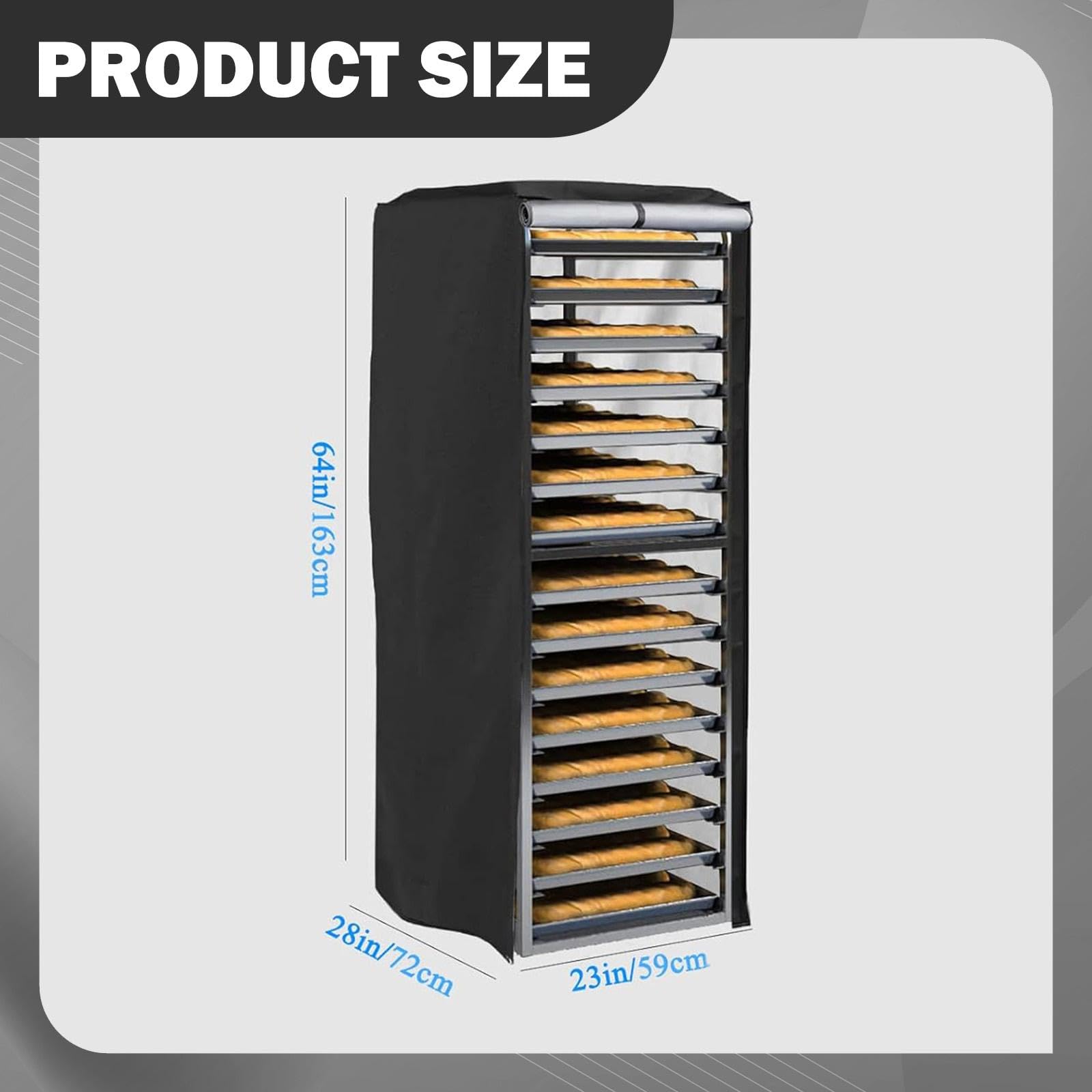 Copertura di supporto professionale per pasticceria, impermeabile e antipolvere, in tessuto Oxford spesso, adatto per Multi, 600 dpvc, 59 x 72 x 163 cm
