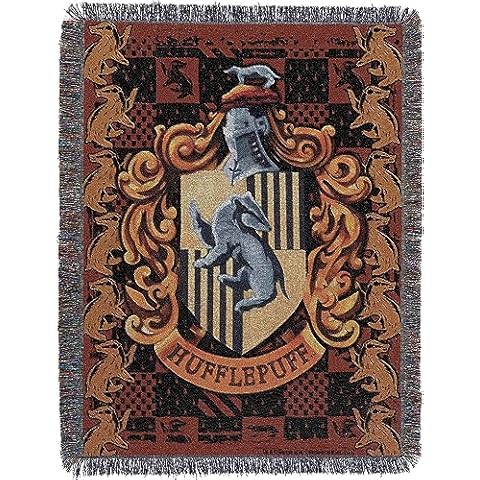 Northwest Harry Potter Woven Tapestry Throw Blanket, 48" x 60", Hufflepuff Crest Cover