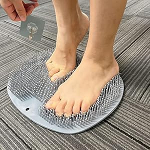 Shower Foot Scrubber Mat Back Washer Exfoliating Bath Wash Pad Wall Mounted Slip Suction Cups for Use in Cleaner Men and Women