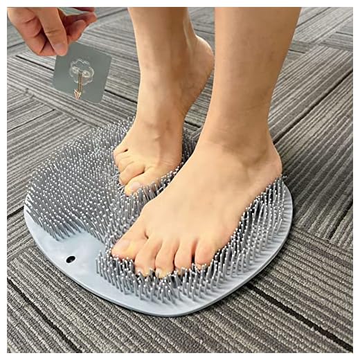 Shower Foot Scrubber Mat Back Washer Back Exfoliating Bath Wash Pad Wall Mounted Slip Suction Cups Foot Scrubber for Use in Shower Cups Foot Cleaner for Men and Women
