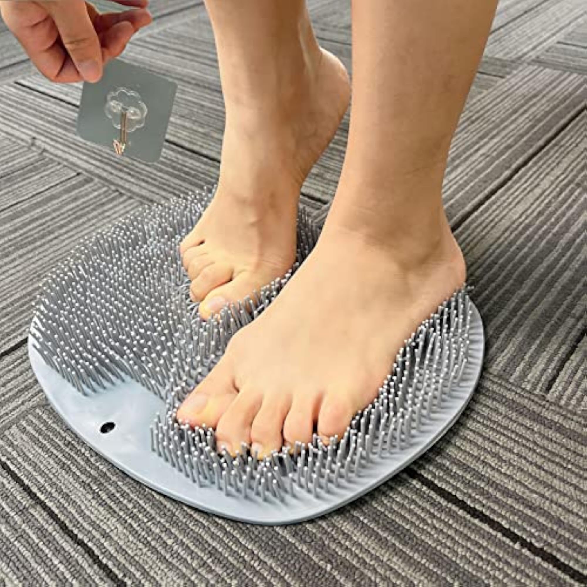 2PACK Shower Foot Scrubber Mat with Suction Cups