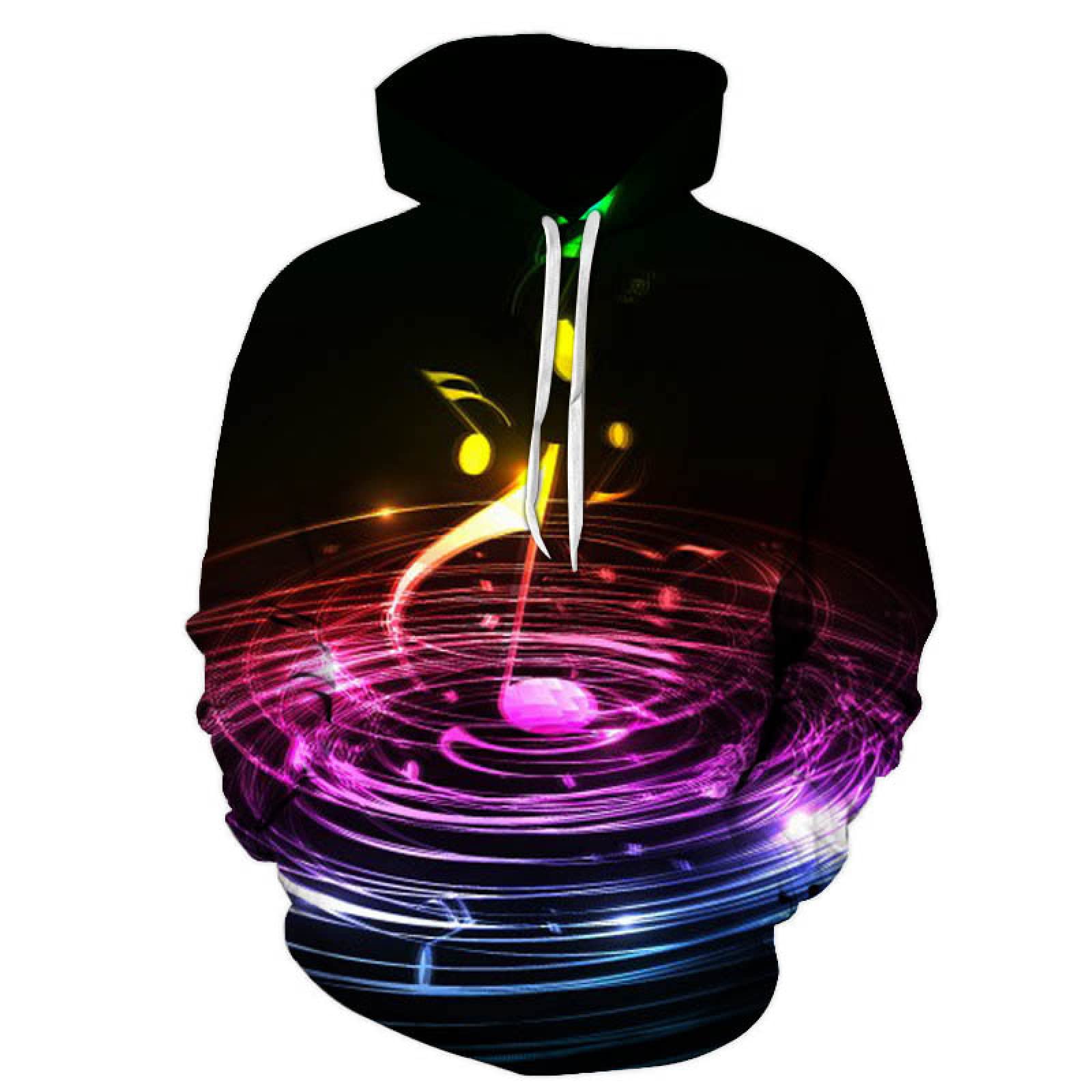 Note Swirl 3D bluza z kapturem, chłopięca, dziewczęca, outdoorowa, unisex, swobodny sweter uliczny
