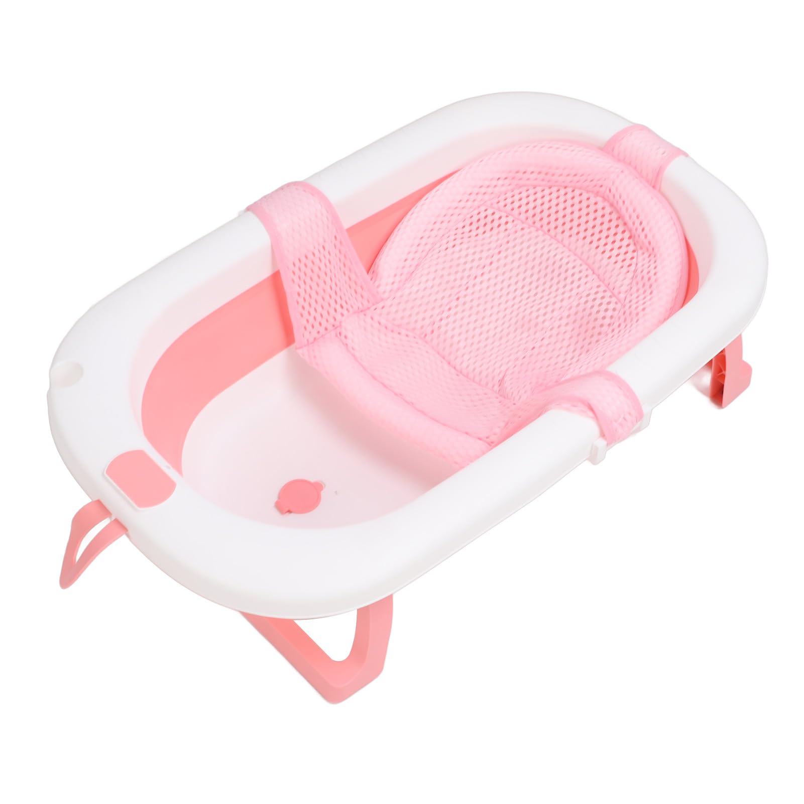 Zestaw do Wanienki dla Dziecka, Wanienka dla Dziecka, Duża Składana Siatka Kąpielowa Oszczędzająca Miejsce do Kąpieli dla Noworodka (PINK)