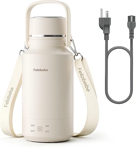 Hervidor eléctrico portátil de 33.8 onzas/33.8 fl oz, hervidor eléctrico de viaje de acero inoxidable 304, 4 ajustes de temperatura con calor de
