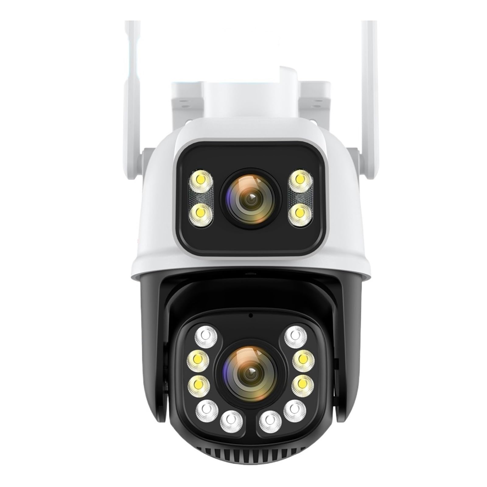 Caméra de sécurité, 8MP 4K Double Objectif écran PTZ caméra IP extérieure 4MP HD AI détection Humaine Protection de sécurité CCTV Surveillance(4MP NO SD Card)