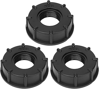 3 peças IBC conector de tanque, adaptador de drenagem de mangueira de rosca grossa, conector de tanque IBC de plástico ABS, diâmetro interno de 60 mm para tanques IBC, barris químicos (G1)