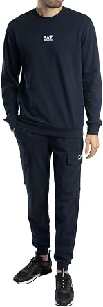 EA7 Men's Regular Logo Sweatshirt, Blue