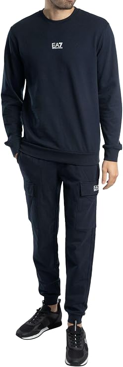 EA7 Men's Regular Logo Sweatshirt, Blue