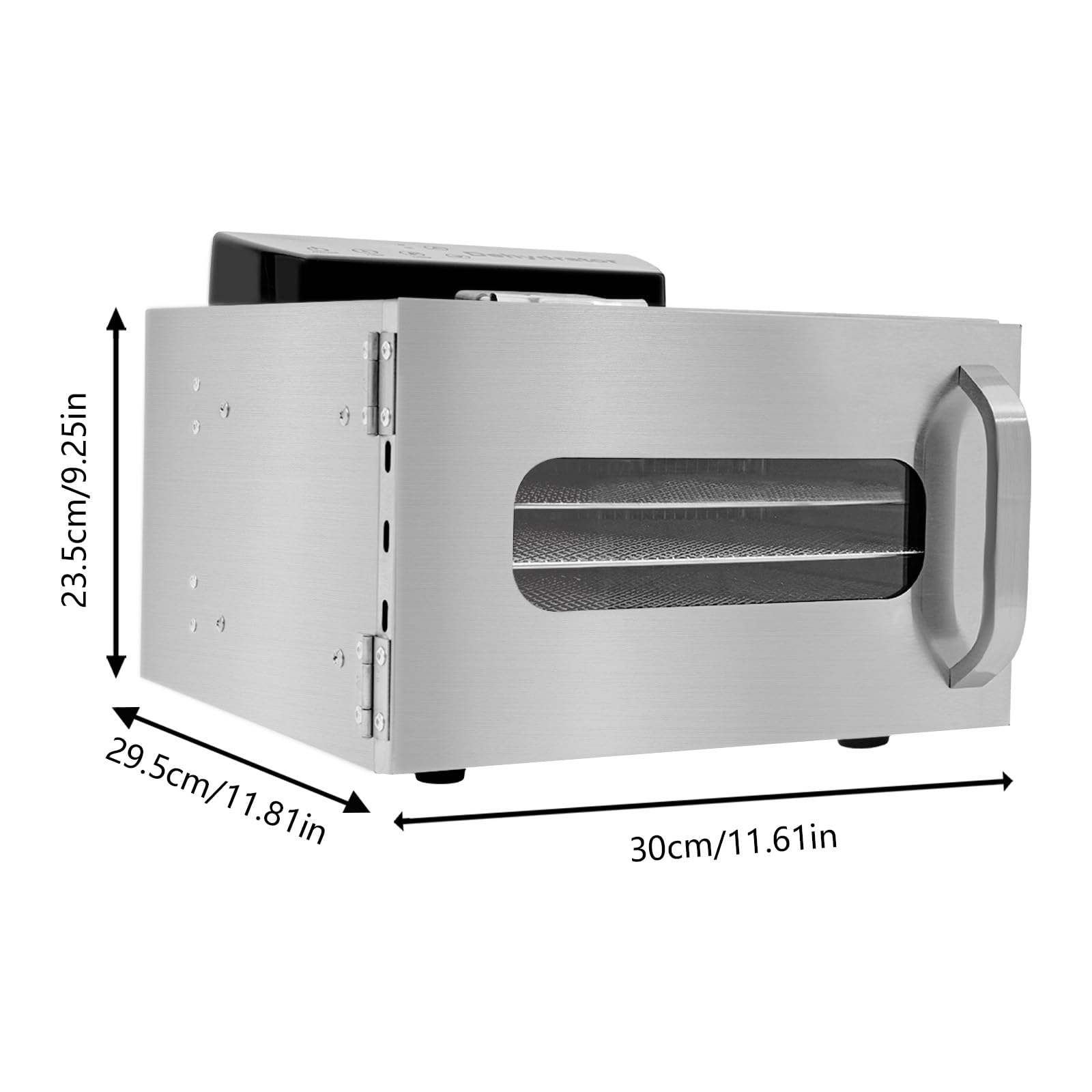 Deshidratador de Alimentos para el Hogar de 6/8/16 Pisos - Acero Inoxidable, Deshidratador de Frutas con Control de Temperatura 30-90℃ (A1-6 Niveles)