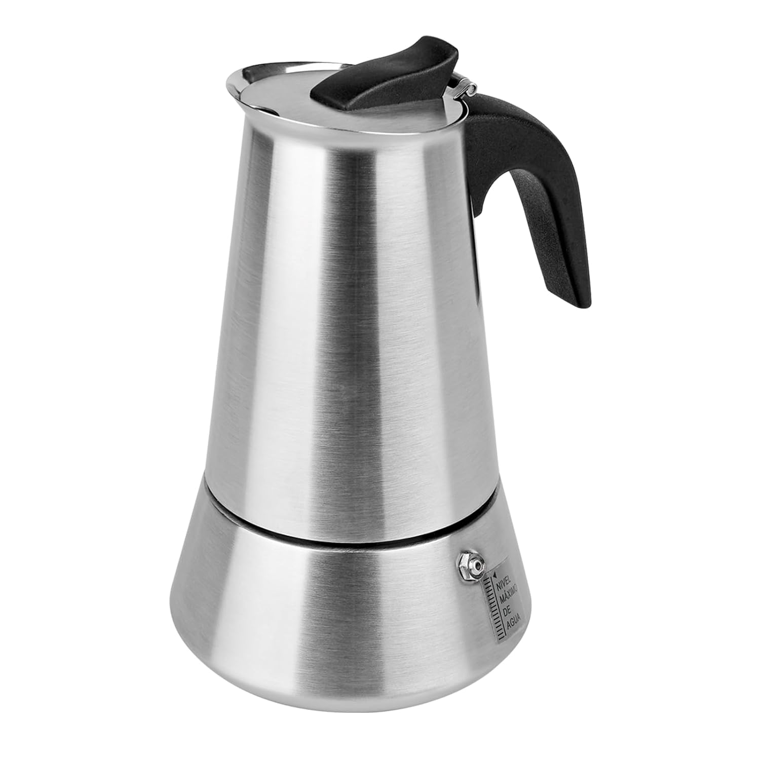 4 Cup Stovetop Espresso Maker Matte Stainless Steel Moka Pot Italian and Cuban Mocha Coffee Maker Compatible with