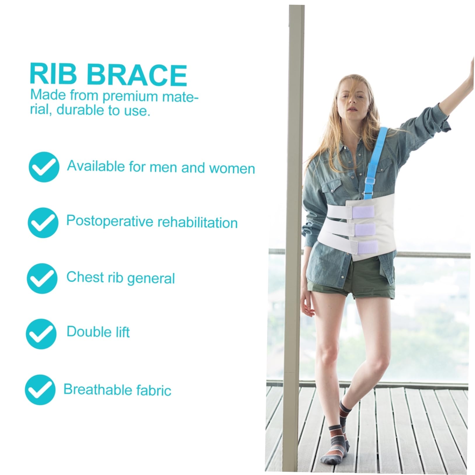 FOMIYES Pcs Rib Protector Belt Chest Binder Comfortable Breathable Material for Fracture Chest Support Brace