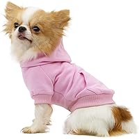 Vista 2 de LOPHIPETS Sudaderas con capucha de algodón para perros pequeños, chihuahua, ropa para cachorros, abrigo para clima frío, color rosa, S