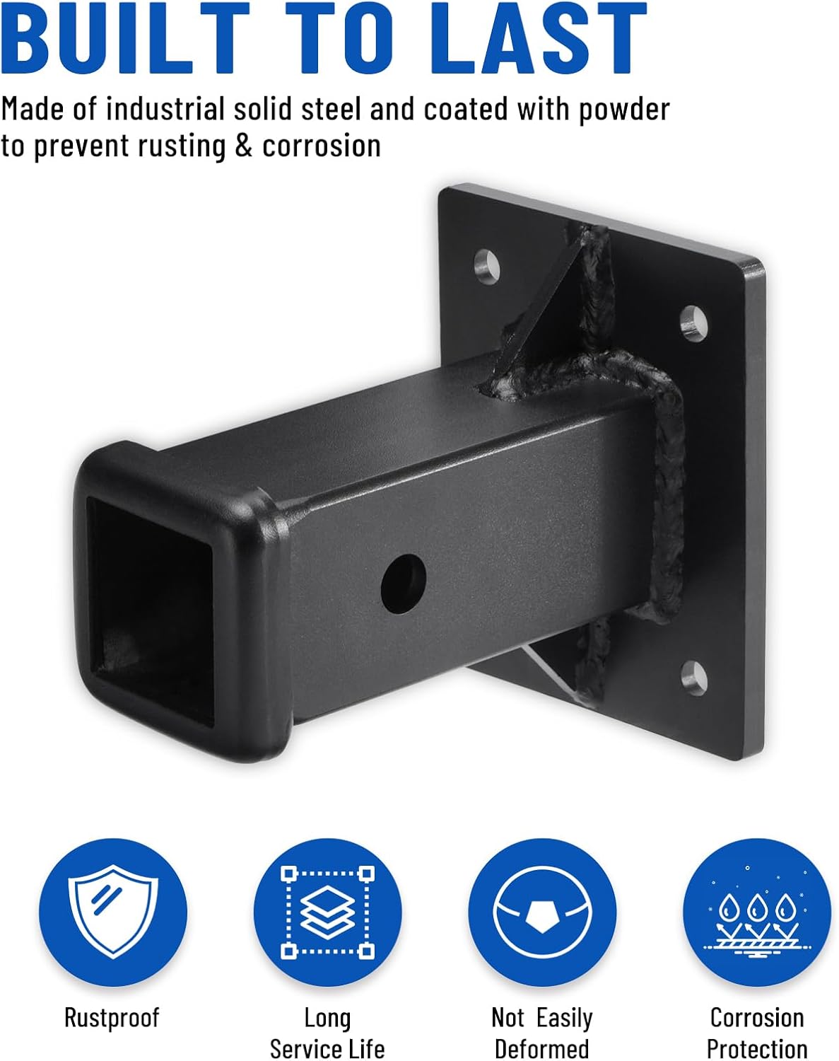 SPARKWHIZ Bolt on Hitch Receiver Tube 2 Inch, Wall Mounted Bike Hitch Mount Rack