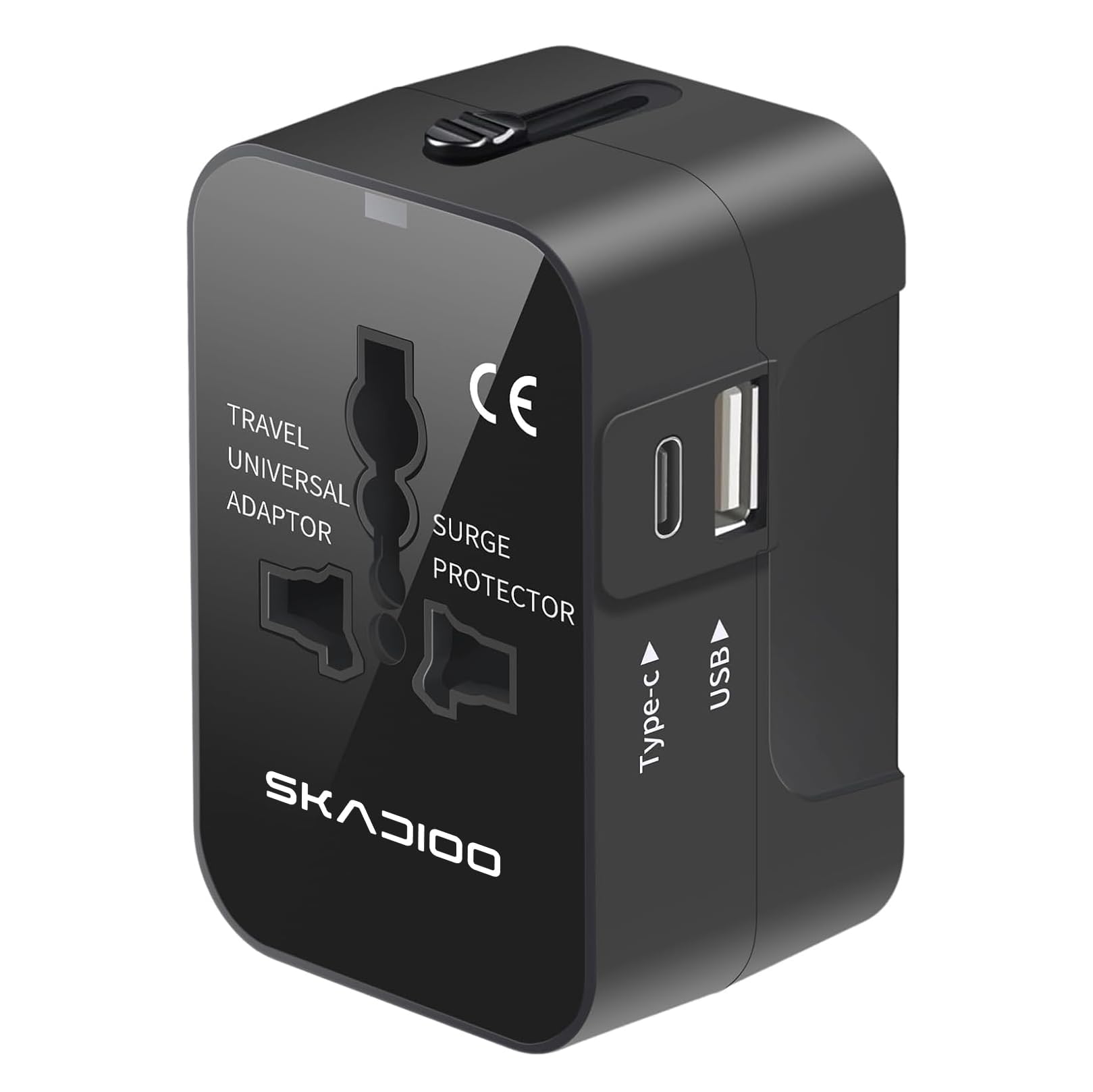 SKADIOO Universal Charger Adapter 2.4A, 100-250V | 2 Years Warranty, Type C | Universal Travel Adapter All in One, Multi Plug Adapter, International Travel Adapter (Blue)