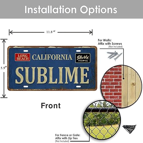 Miniatura 3 de Sublime - Póster de metal vintage, letrero de metal Sublime California, letreros divertidos de calles, póster sublime de los años 90, pósteres
