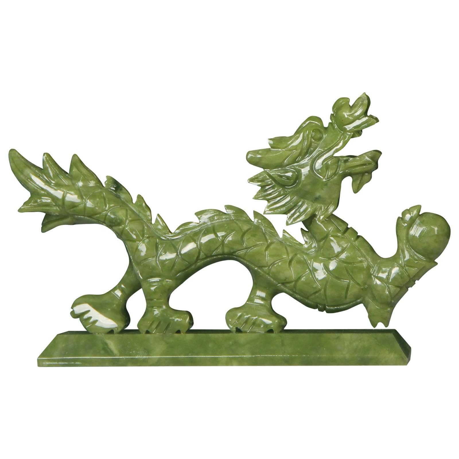 Kunststatue – Skulptur, Drachenstatuen Als Heimdekoration, Chinesisches Feng Shui, Natürlicher Jade, Drachenfiguren Und -skulpturen Und Sammlerstücke, Symbol Für Wohlstand, Glück Und Erfolg(A,L50cm)