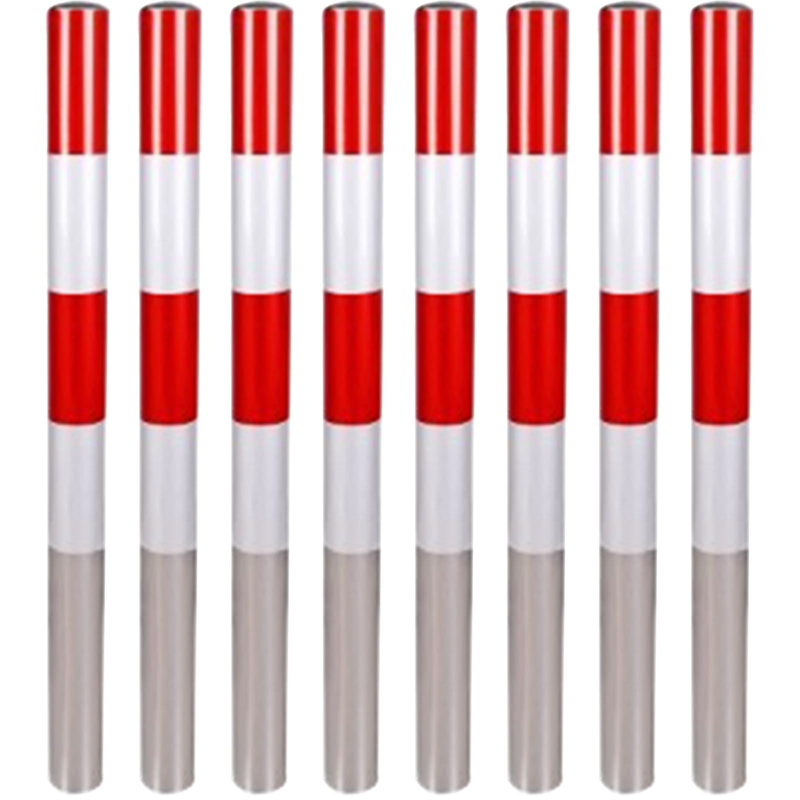 Bornes de sécurité robustes en acier - Lot de 8, 120 cm (47,2 pouces) - Protection durable pour trottoirs, devantures de magasins et entrepôts - Solutions de barrières de sécurité renforcées