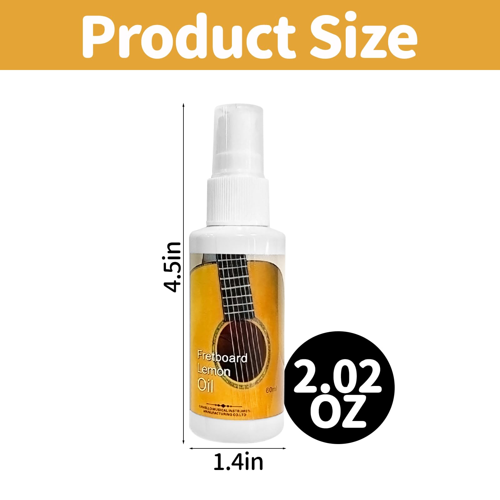 Guitar Lemon Oil, 2.02 Oz Guitar Polish Oil, String-Cleaner, Effective Remove Dirt, Grease, and Debris From Musical Instruments