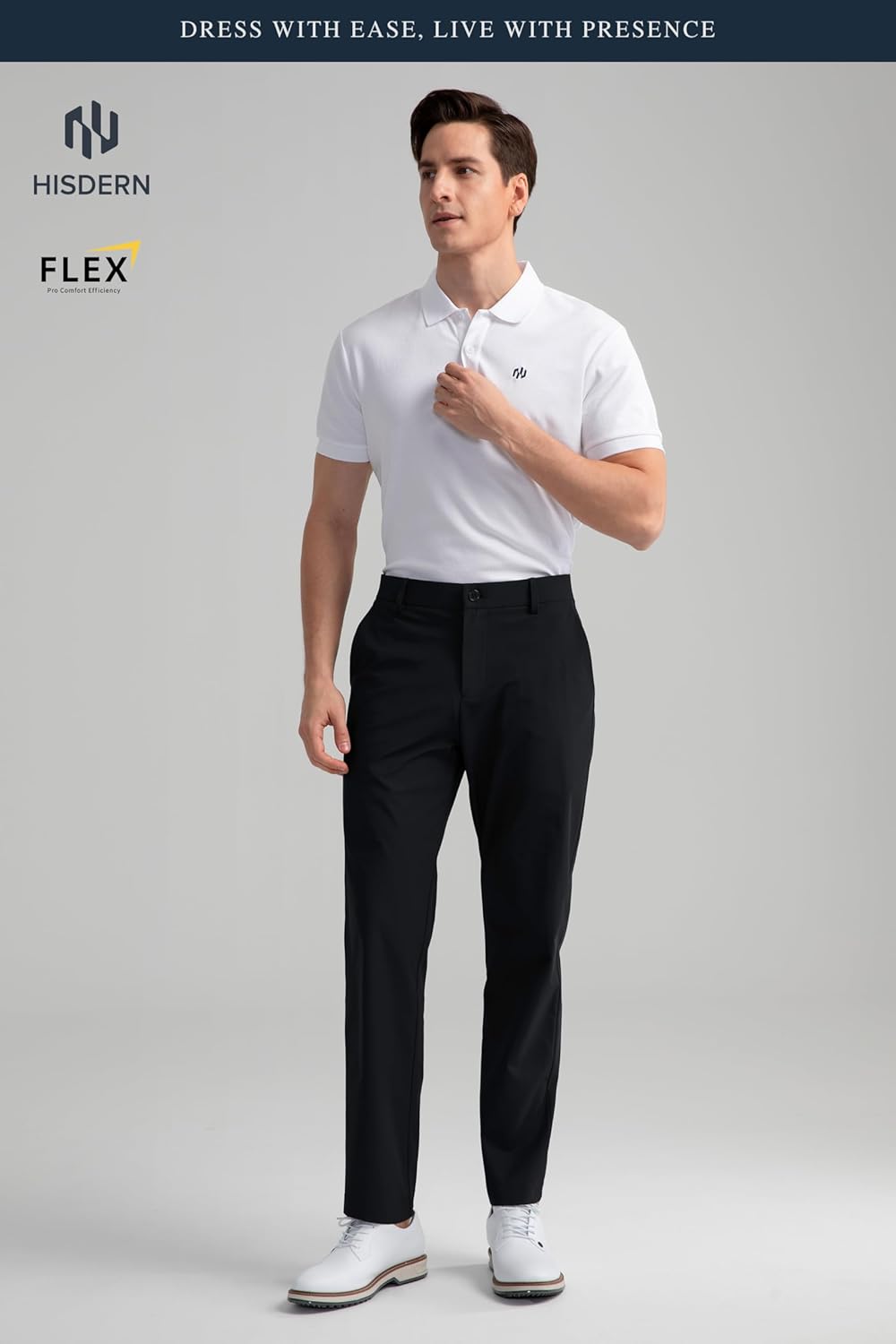 HISDERN Flex 301 Men's Stretch Golf Pants 30"/32" Lightweight Quick Dry Comfy for Business and Casual with Utility Pocket - Image 8