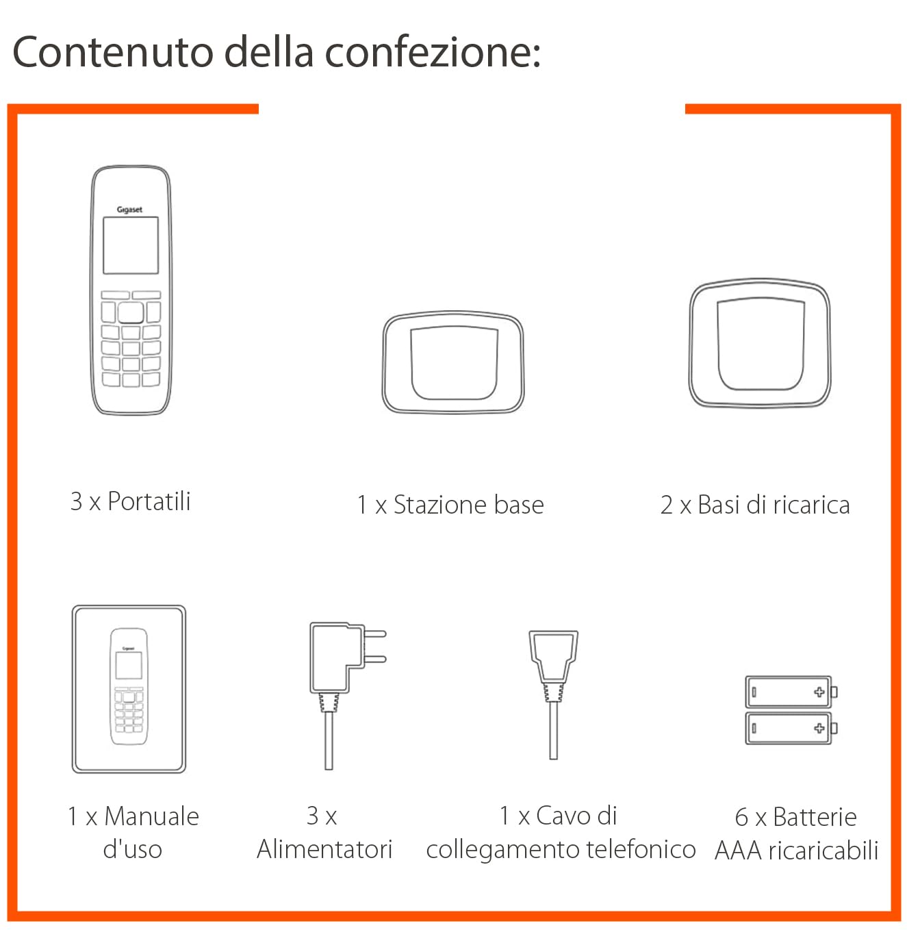 Gigaset PURE 220A Trio - 3 Telefoni Cordless DECT con Segreteria Telefonica - Blocco Chiamate e Funzione Vivavoce - 80 contatti, nero antracite [Compatibile in DE, IT, FR, NL, BE, CHE, AUT]