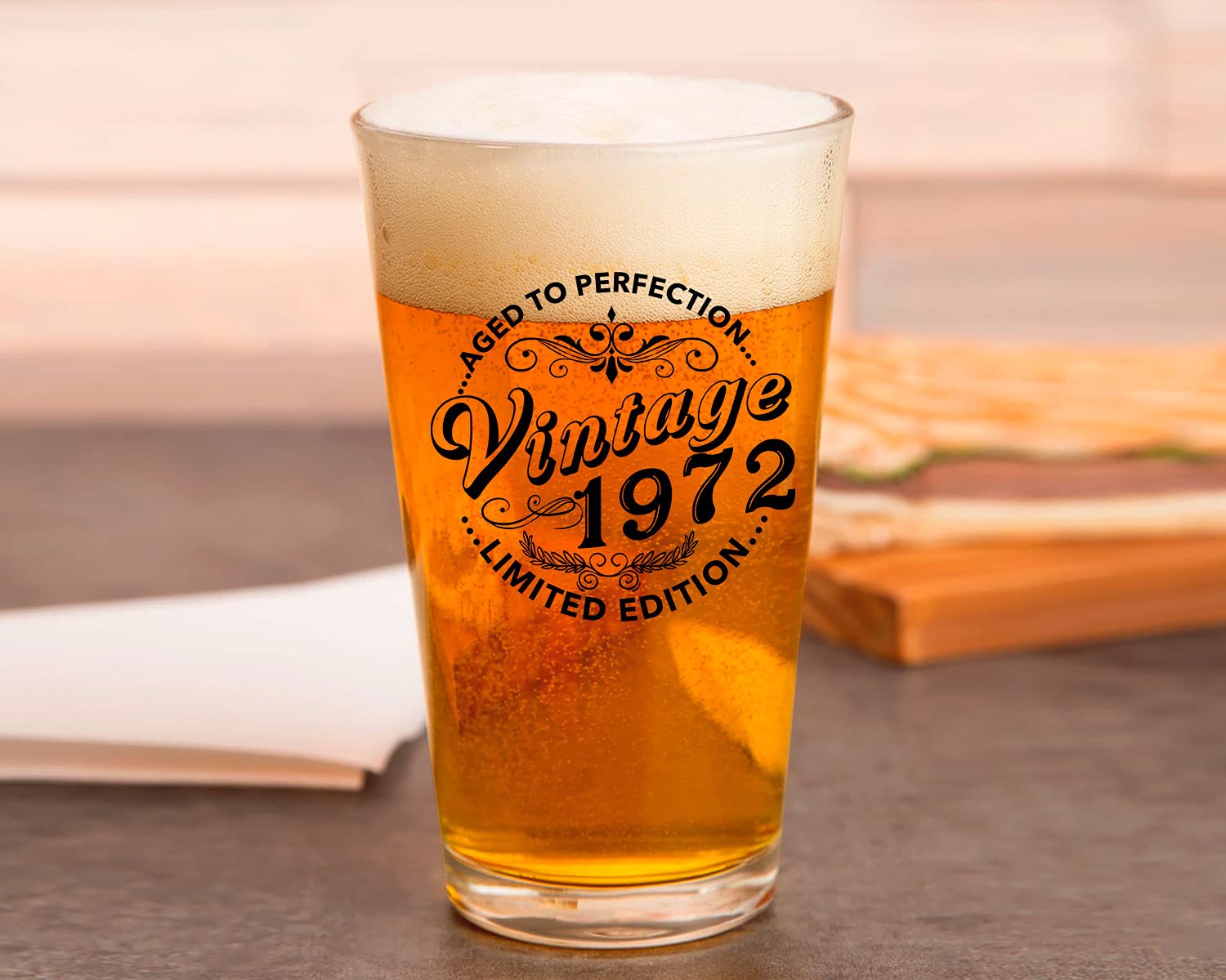 Amazon.com | PREZZY Vintage 1972 49th Birthday Beer Glass