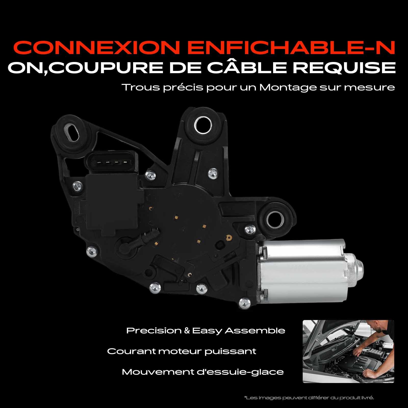 Frankberg Moteur d'essuie-glace arrière, 4 broches, arrière 1T0955711