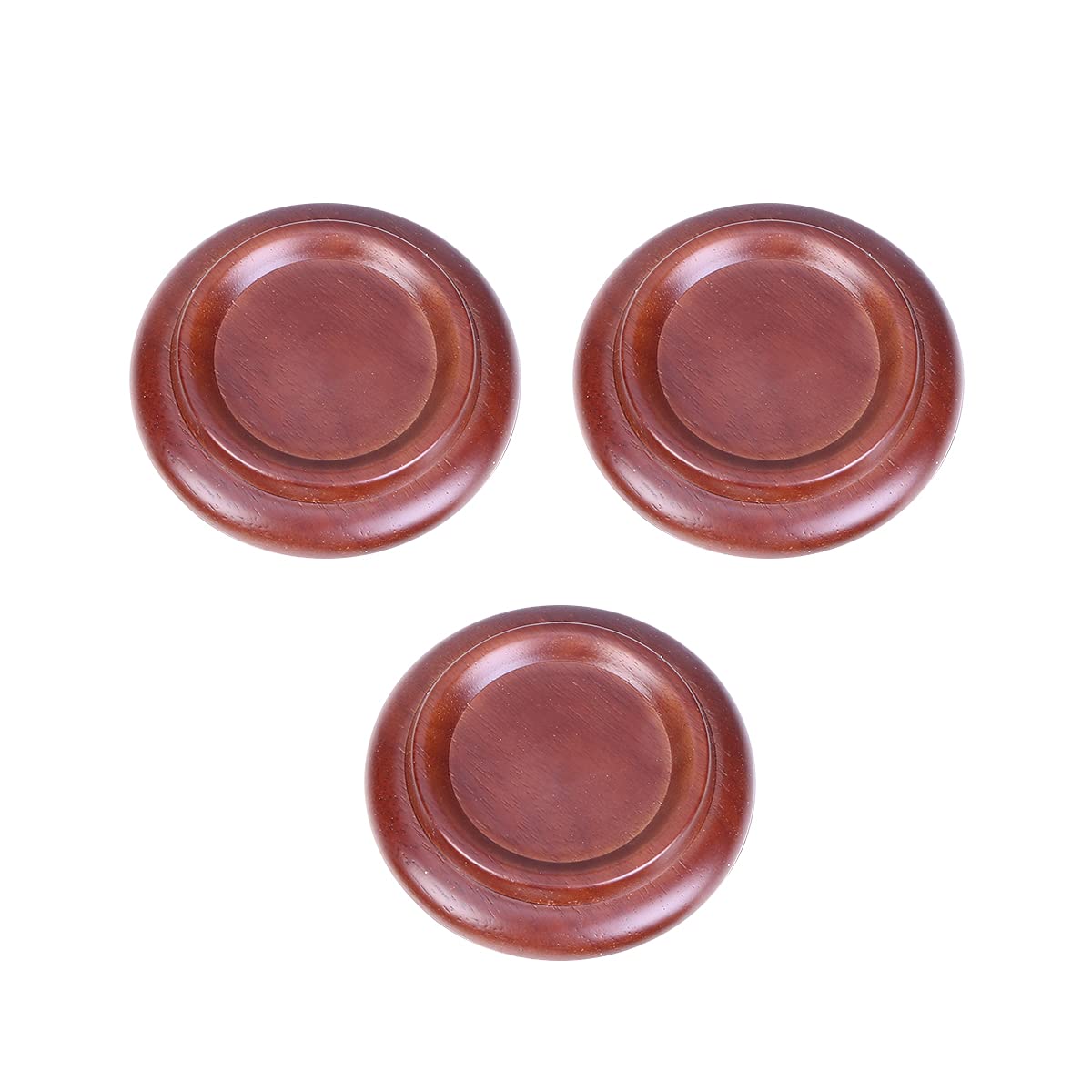 HEALLILY 3pcs Wood Grand Piano Caster Cups Non- Slip Anti- Noise Piano Mats Floor Protector- Size L (Brown)-image-34