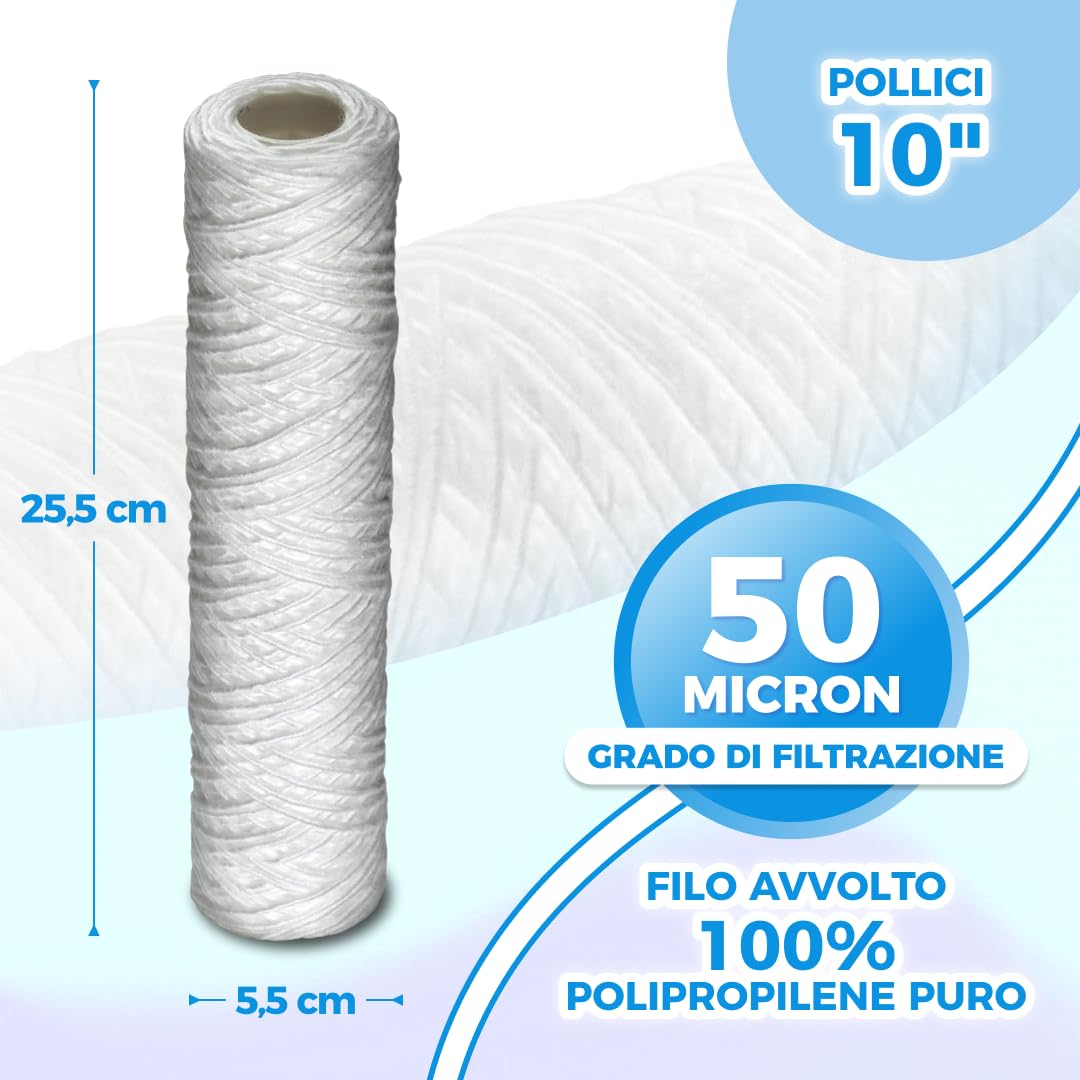 Wk wkcartfil10 Wkład Filtrujący, Biały, 50 my