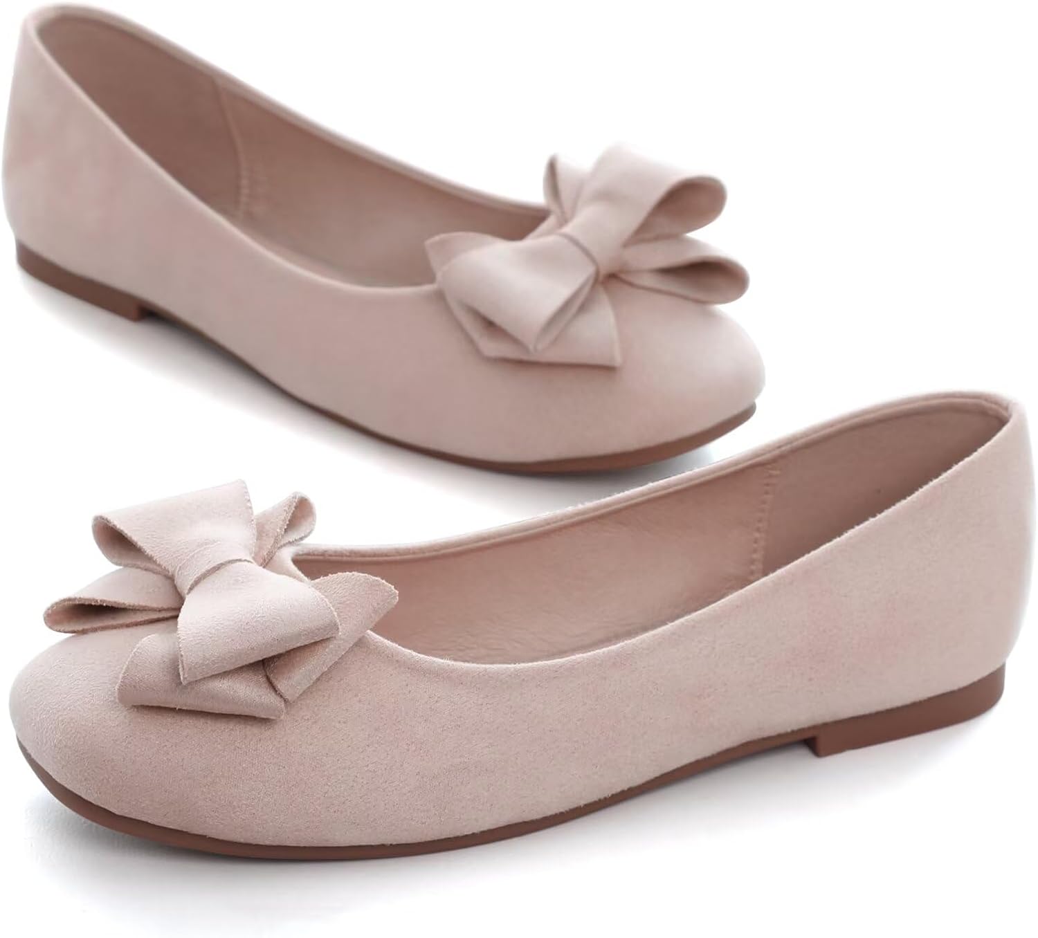 WENJIAZHIZHI Womens Square Toe Ballet Flats Bow-Knot Slip-Ons Dressy Bowtie Casual Comfortable Wear to Work Loafers - Image 2