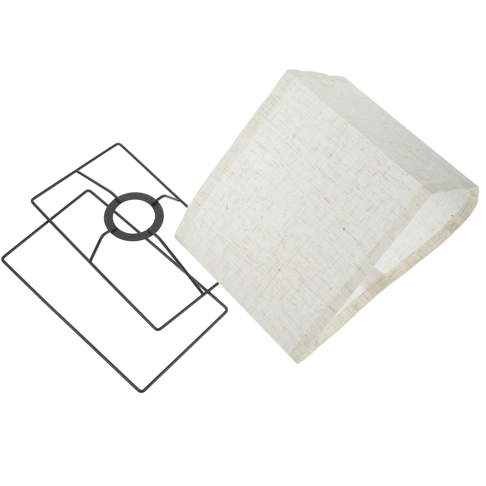 HOMSFOU Pantalla De Lámpara Rectangular Beige De Lino Para Decoración Interior Sombra Para Mesa Y Pie Ideal Para Dormitorio Y Sala De Estar Juego De 2 Piezas