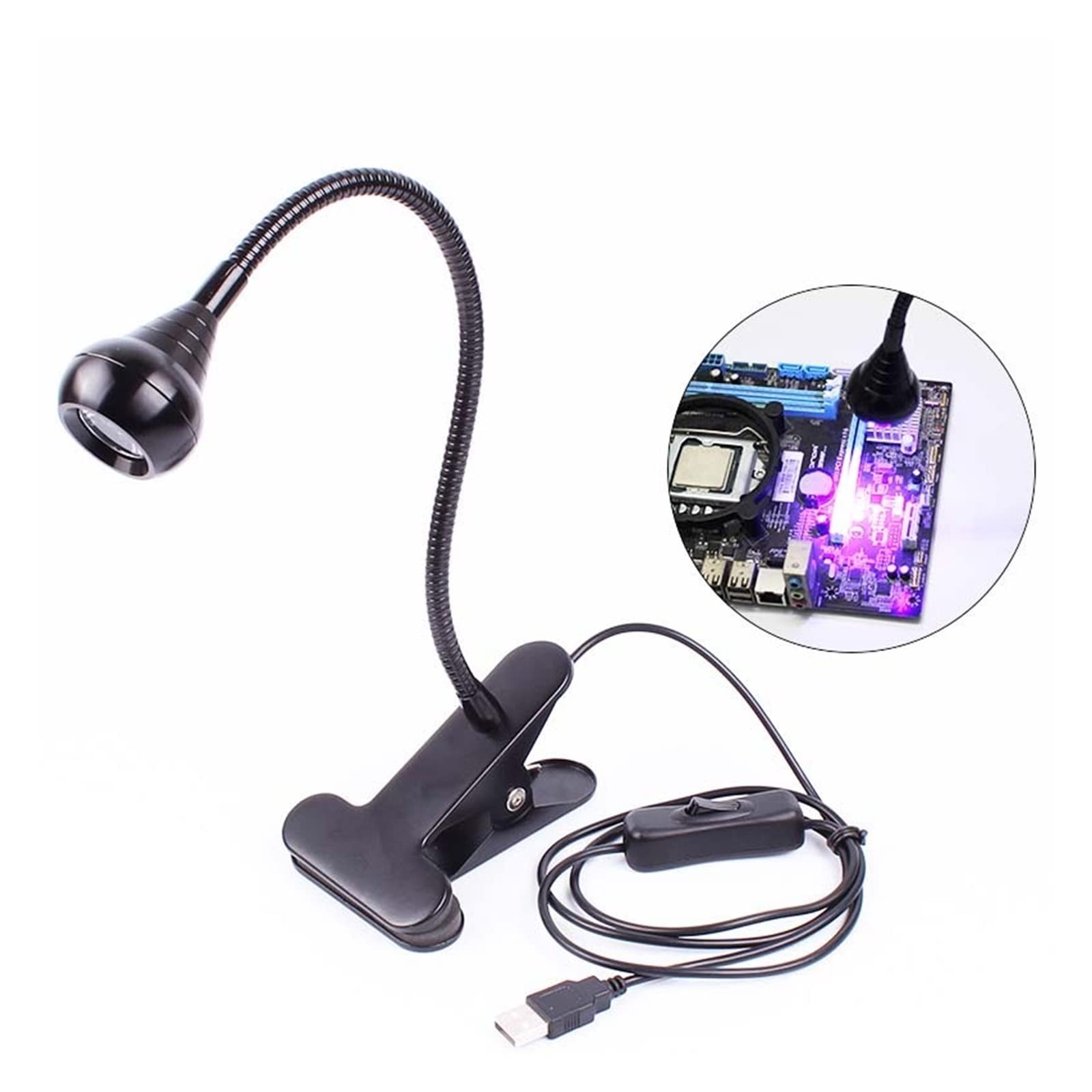 Lampada UV per Resina Lampada di polimerizzazione a raggi ultravioletti Clip Tubo COB 395nm Adesivo UV Colla senza ombre Olio verde for circuito telefonico Riparazione display del telefono