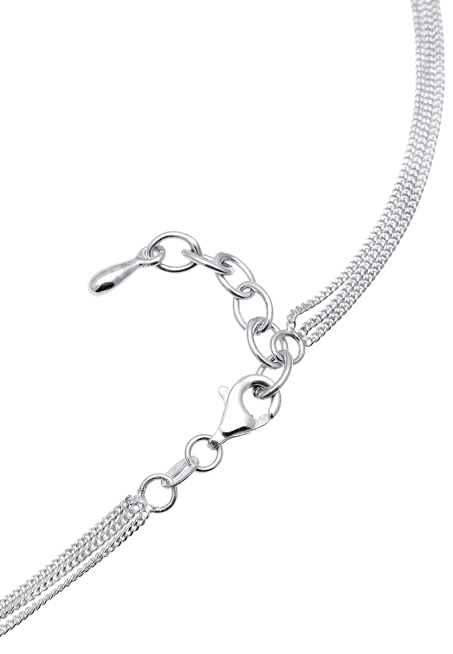 Elli Collana da Donna, Strato Choker Layer con Cristalli, in Argento 925 Placcato Oro Rosa