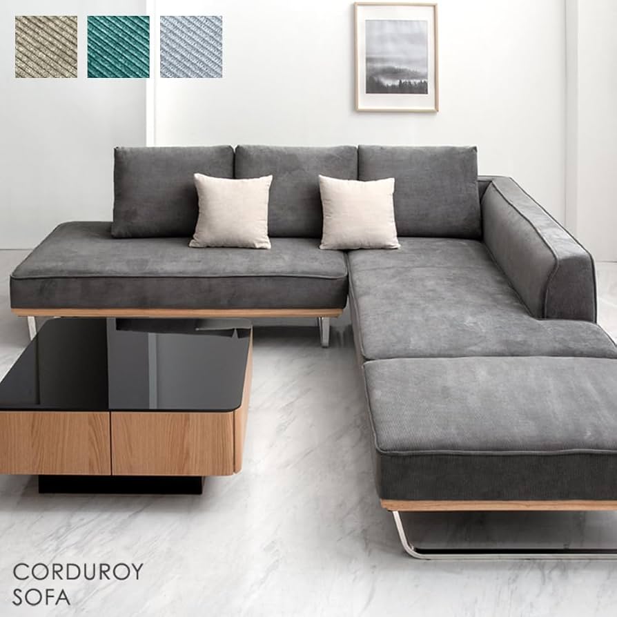 Amazon｜タンスのゲン ソファー 4人掛け 【カウチソファ+2Pソファ+