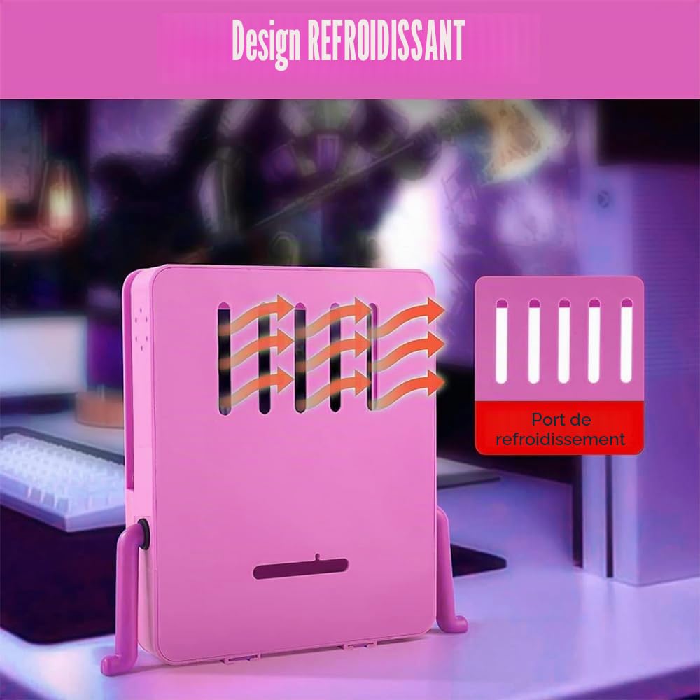 Support de Console Switch en Silicone Mignon Style Bande dessinée Rose, Support d’écran pour Console de Jeu Portable, Pratique pour Les Sessions de Jeu