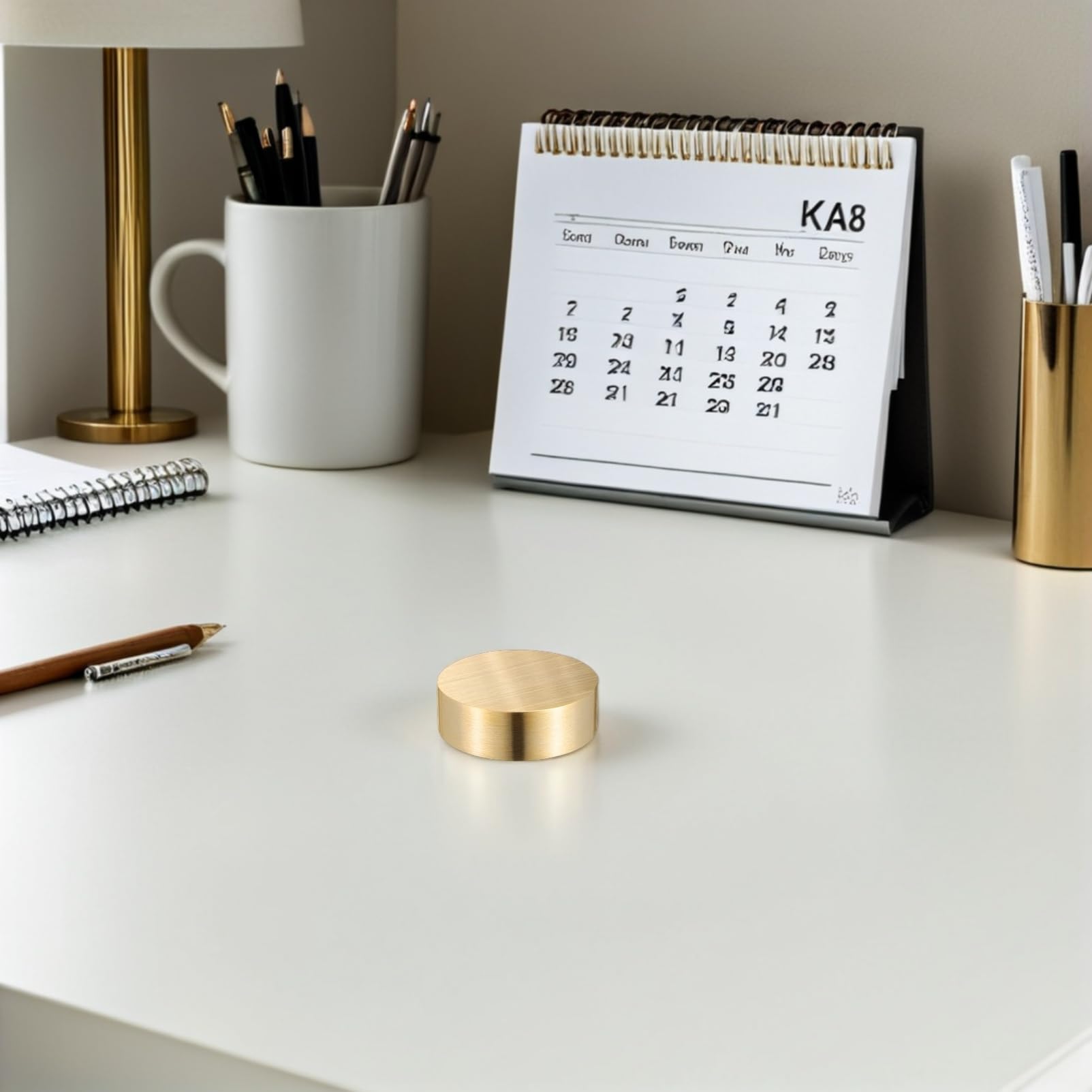 2 Stück Runder Papiergewicht malen briefbeschwerer schreiben Kalligraphie-Papiergewichte schwere Briefbeschwerer Papierbeschwerer für den Tisch Büro Briefbeschwerer Messing Golden