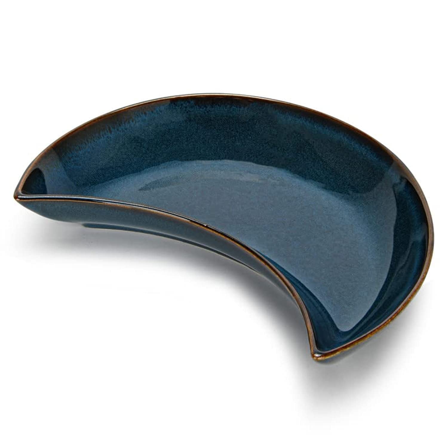 Fissman Plate, Moon Shape, Azur Series, Ceramic Jewelry Dish Tray, Decorative Ceramic Trinket Dish, Gift Ideas For Ramadan, Eid, Party, For All Types of Occasions 23x13x4cm