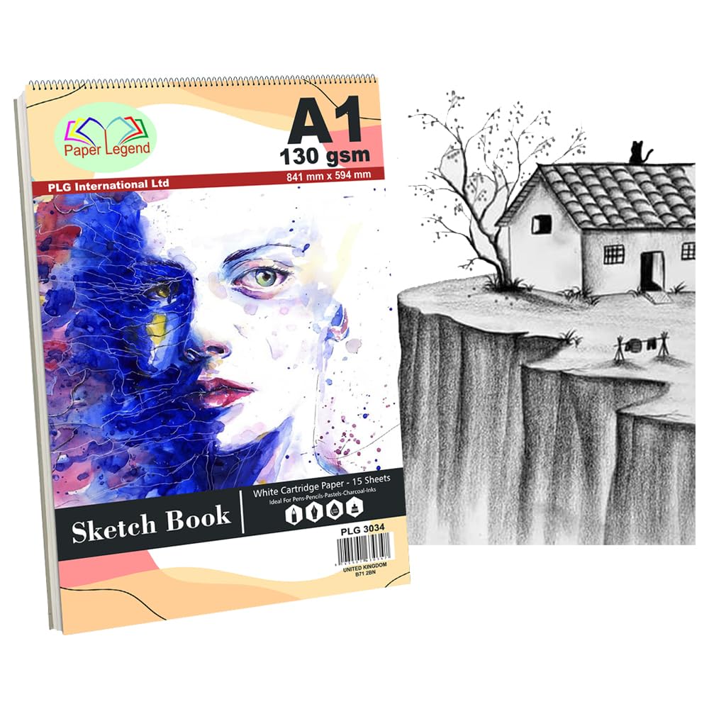 M1SS A1 Sketch Pads Spiral Book 130 GSM Cartridge Paper Drawing Pads Art Book for Artist School Home Activity Acid-Free