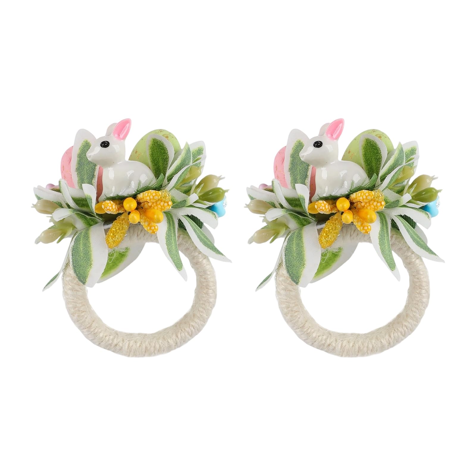 Of 2 Easters Rabbits Napkin Rings Portable Easters Rabbits Themed Resin Napkin Rings Perfect for Holiday Gatherings Table Decors