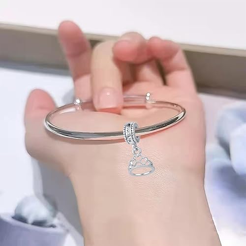 Miniatura 4 de TGLS Dije de corona de princesa compatible con pulseras Pandora, joyería de regalo de cumpleaños para madre, novia, hija, mujer