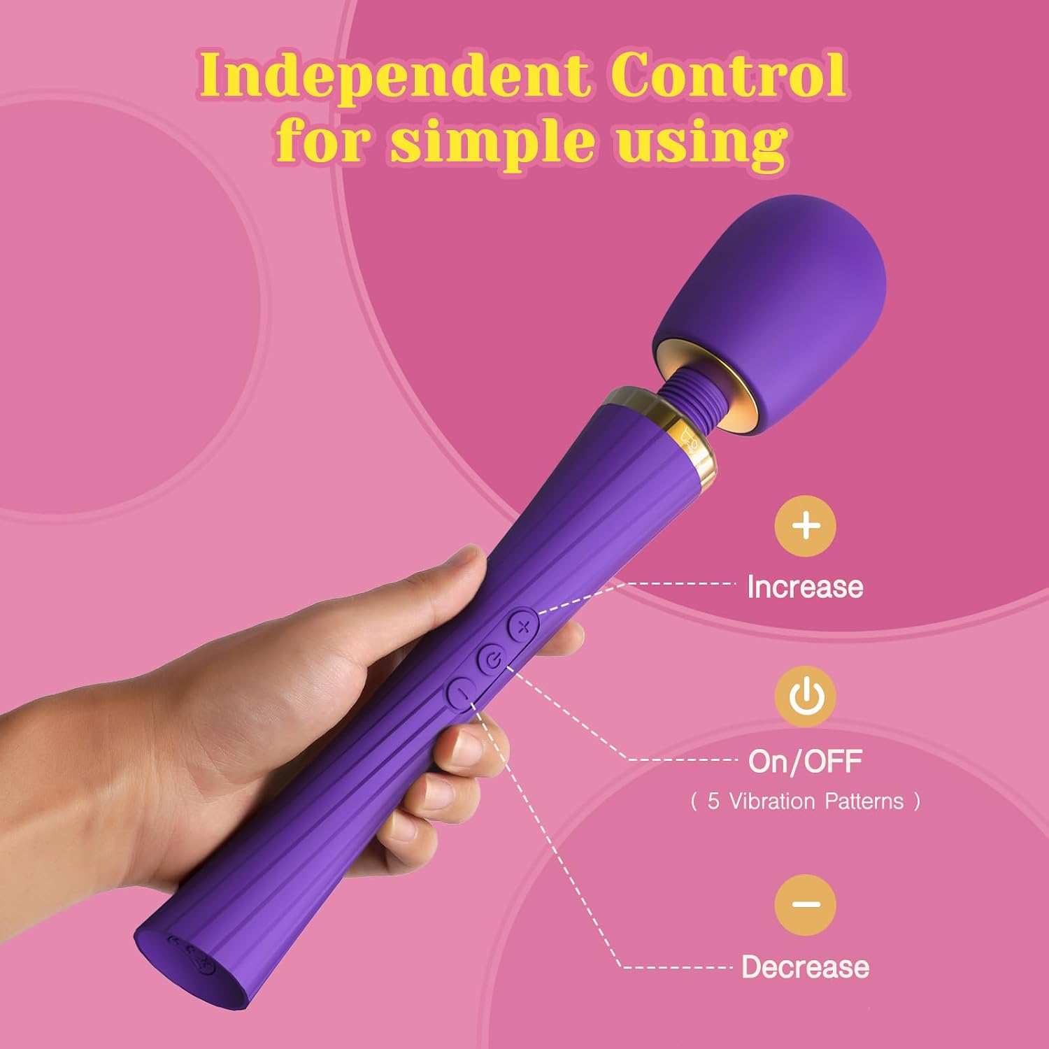Tracy's Dog Vibrator Sex Toys, Cordless Handheld Powerful Wand Massager with 5 Modes & 3 Speeds, Clitoral Stimulator, Quiet, Waterproof & Rechargeable, Adult Toy Women Partner Play, Sex Games