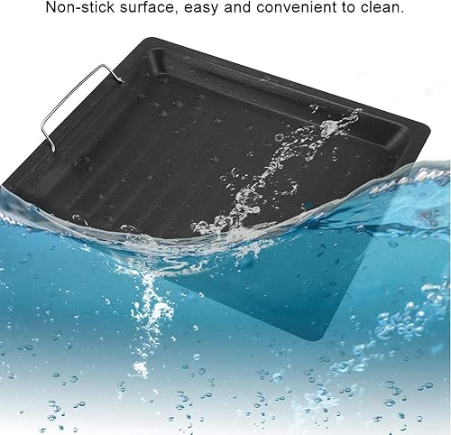 Miniatura 3 de BORDSTRACT Sartén para barbacoa, parrilla antiadherente para estufa, sartenes de acero inoxidable para estufas para filetes fritos, tocino, olla