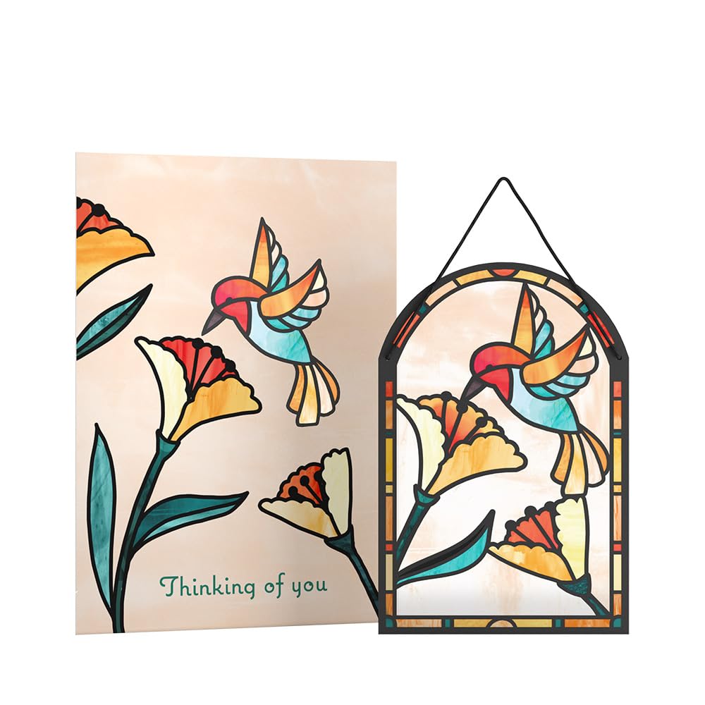 Lovepop Suncatcher Card for Her and Him - 3D Everyday Greeting Cards for Boys, Girls, Men, Women, Son, Daughter - Thinking of You Hummingbird - 5" x 7