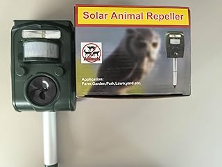 Upgraded Ultrasonic Deer Repellent Devices Motion Detection, Deer Cat Squirrel Raccoon Rabbit Dog for Yard, Farm, Garden