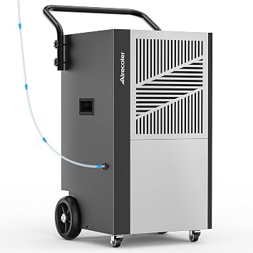 80L Commercial Dehumidifier with Pump & Drain Hose for Basements & Large Rooms up to 400 m , Industrial Dehumidifier with Wheels Heavy Duty Commercial-grade