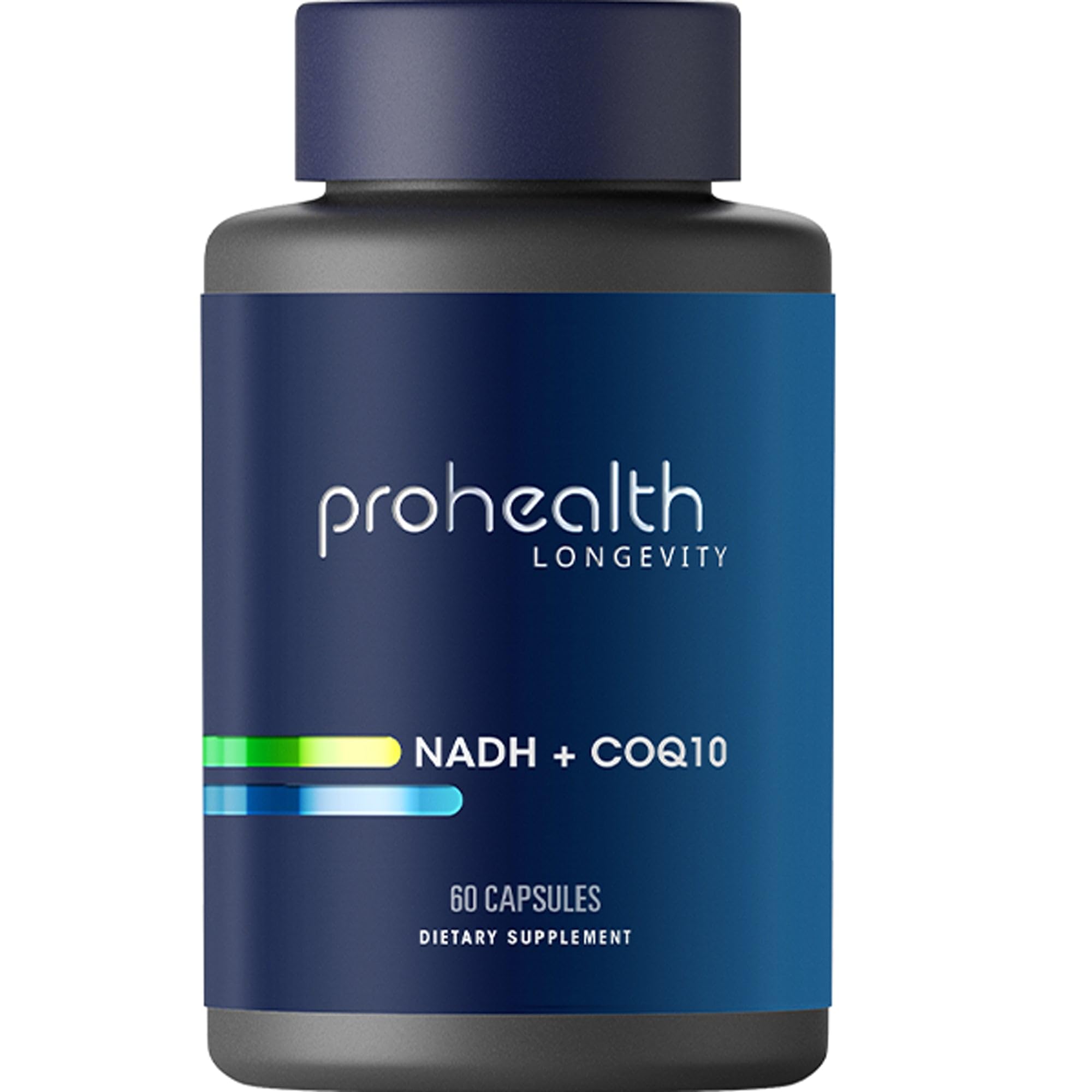 ProHealth NADH + CoQ10 | 60 Day Supply | Pure NADH 25 mg, CoQ10 100 mg | 60 Acid Resistant Capsules | Energy | Focus | ATP Production