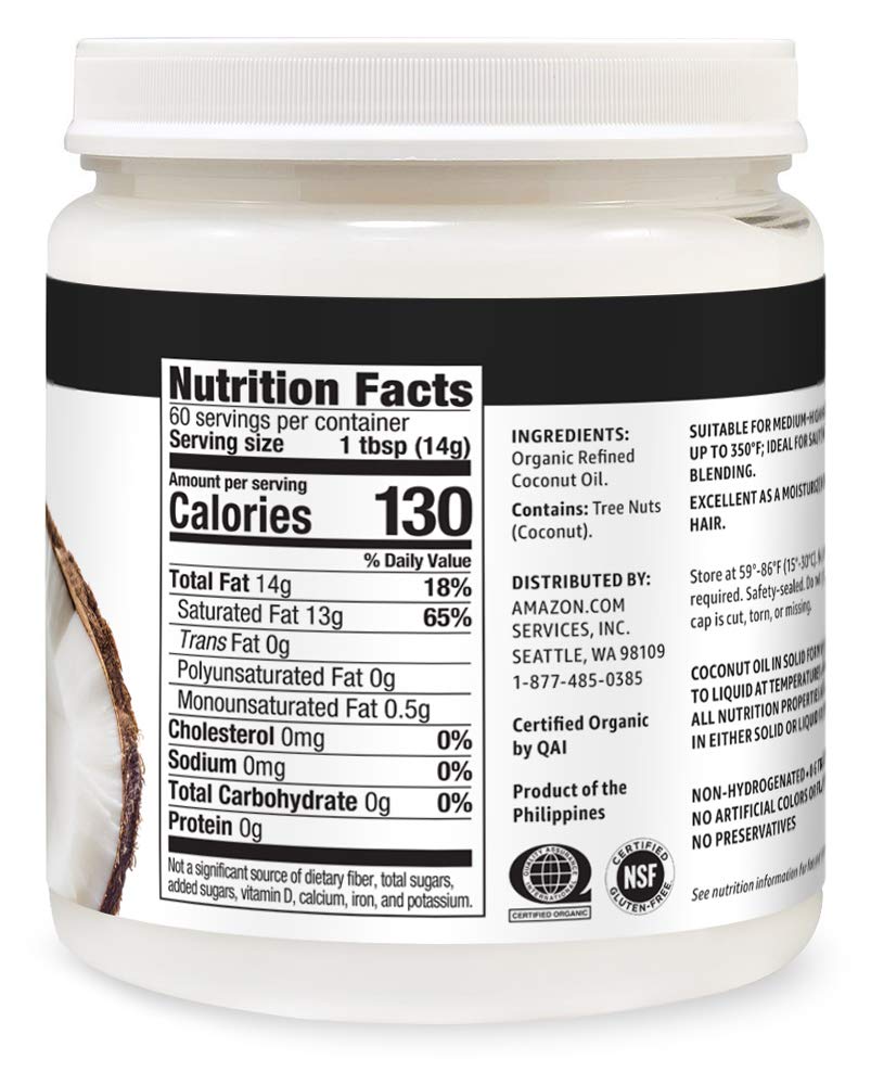  Brand - Happy Belly Organic Refined Coconut Oil, 30 Fl Oz : Clothing, Shoes & Jewelry